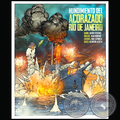 HUNDIMIENTO DEL ACORAZADO RO DE JANEIRO - Dibujos: Juan Moreno - Ao 2020